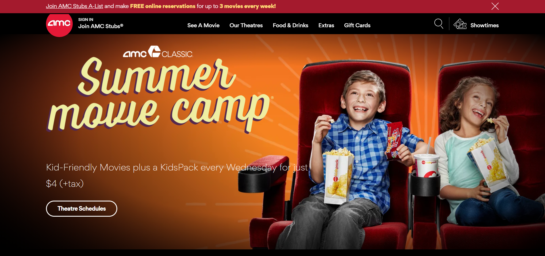 AMC launches $4 deal for kids every Wednesday this summer!