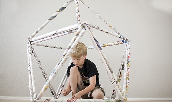 Need a Stay-Cation? Camp Out in the Living Room With a Newspaper Fort
